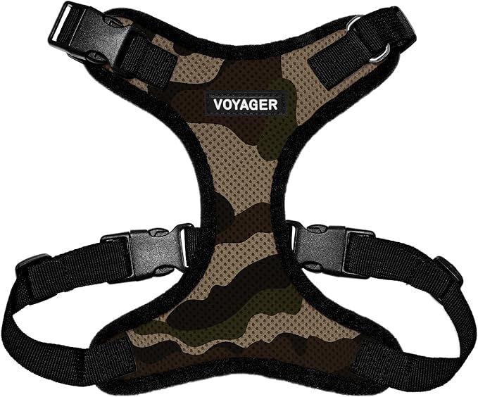 Voyager Step-in Pet Harness - All Weather Mesh, Adjustable Step in Harness for Cats and Dogs by Best Pet Supplies - Army/Black Trim, XS
