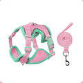 Cat Harness and Leash Set for Walking – Escape-Proof Reflective Vest for Cats and Small Dogs, Adjustable Soft Air Mesh with Pressure-Reducing Design, 4.92ft (Green & Pink, XL)