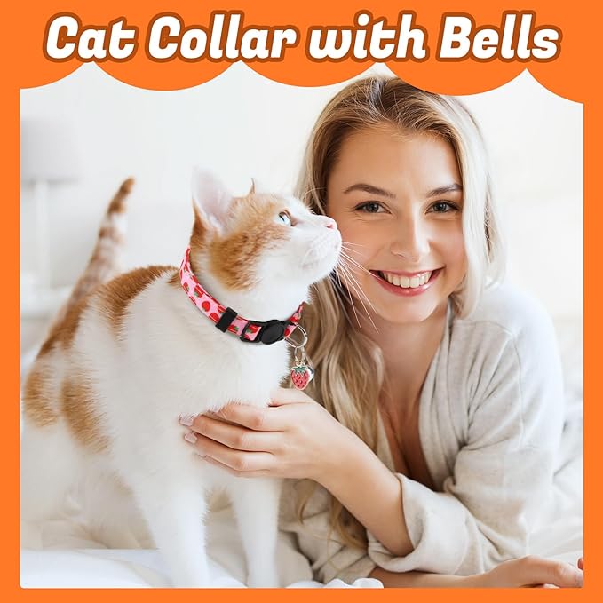 18 Pcs Holiday Cat Collars St. Patrick's Day Cat Collars with Bell Adjustable Breakaway Kitten Collar with Plastic Buckle for Holiday Pet Cat Costume,Multicolor