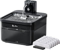 DownyPaws Cat Water Fountain Stainless Steel Cordless, 84oz/2.5L Fursink Wireless Pet Water Fountains for Cats Indoor, Battery Operated Cat Drinking Fountain, BPA-Free, Black with 6 Filters