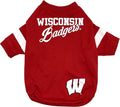 Pets First NCAA Wisconsin Badgers T-Shirt for Dogs & Cats. Size Small. Football/BASKTBALL Dog Shirt for College NCAA Team Fans. New & Updated Fashionable Stripe Design