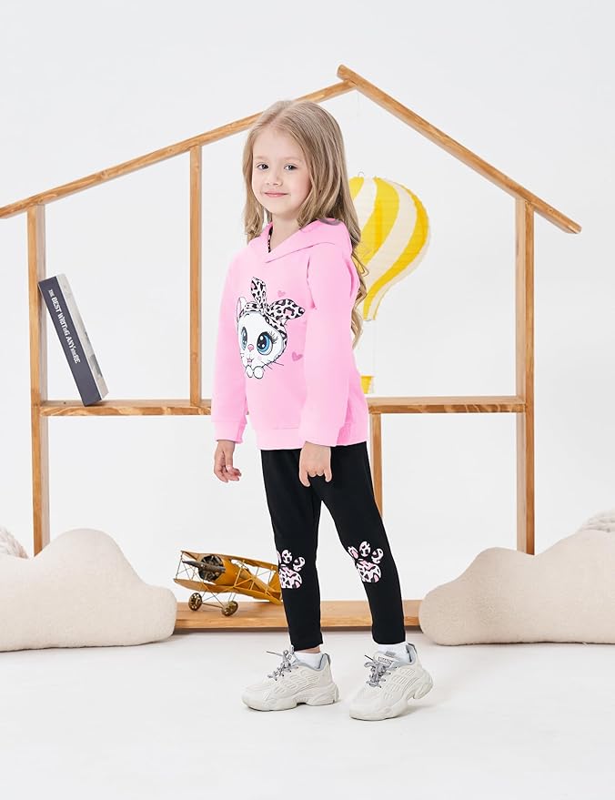 Toddler Baby Girls Clothes Long-sleeve Tie Dye Hoodie Sweatshirt Pants Hooded Outfit Set