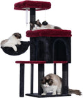 Hey-brother Cat Tree Tower, Scratching Posts with Cozy Condo, Padded Bed, Hammock, Plush Perch, Sisal Post and Ball for Indoor Kittens, 44.9 Inches, Black and Red MPJ009SBR