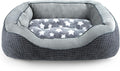 SIWA MARY Dog Beds for Small Medium Large Dogs & Cats. Washable Pet Bed, Orthopedic Dog Sofa Bed, Soft Calming Sleeping Warming Puppy Bed (Star-Grey, Medium-(25’’x 21’’x 8’’))