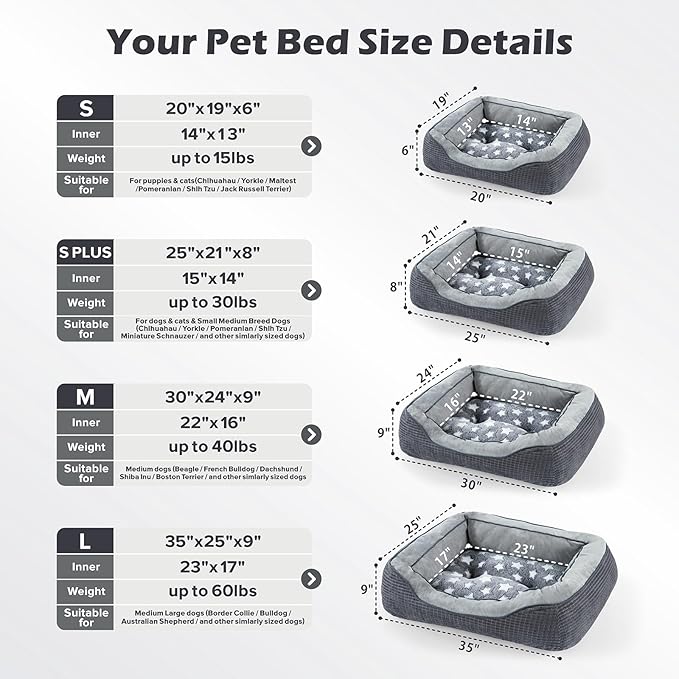SIWA MARY Dog Beds for Small Medium Large Dogs & Cats. Washable Pet Bed, Orthopedic Dog Sofa Bed, Soft Calming Sleeping Warming Puppy Bed (Star-Grey, Large-(30’’x 24’’x 9’’))