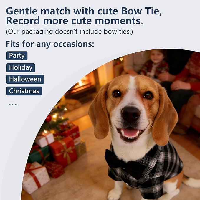 Koneseve Dog Shirt, Pet Plaid Clothes Shirt T-Shirt, Sweater Bottoming Shirt for Small Dog Cat Puppy Grid Adorable Wearing Stylish Cozy Halloween,Christmas Costumes (Blue;L/Large)