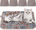 Tuanse 4 Pack Ultra Soft Dog Cat Bed Mat Small Animal Guinea Pig Bed with Cute Print Reversible Fleece Dog Crate Kennel Pad Cozy Washable Thickened Hamster Pet Beds Mat(21 x 14 Inches,Gray)