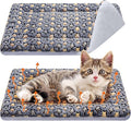 VitalCozy 2 Pack Self Warming Cat Mat Self Heating Pad Bed Reversible Machine Washable Reflects Body Heat Warm Thermal Pet Pad Crate Blanket for Feral and Indoor Cat (Dark Grey,21" X 14",Star)