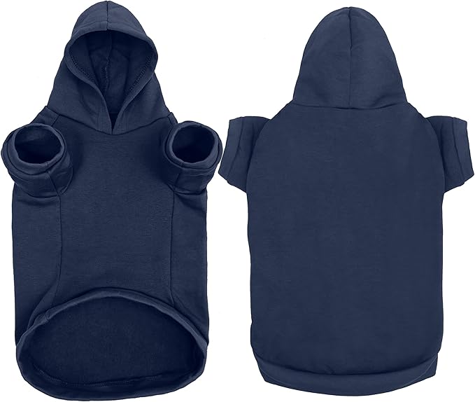 Personalized Dog Hooded Sweatshirt Custom Pet Pullover Hoodie Text/Image Small/Medium/Large Dogs,Puppy,Cat and Kitten (XX-Large, Navy)
