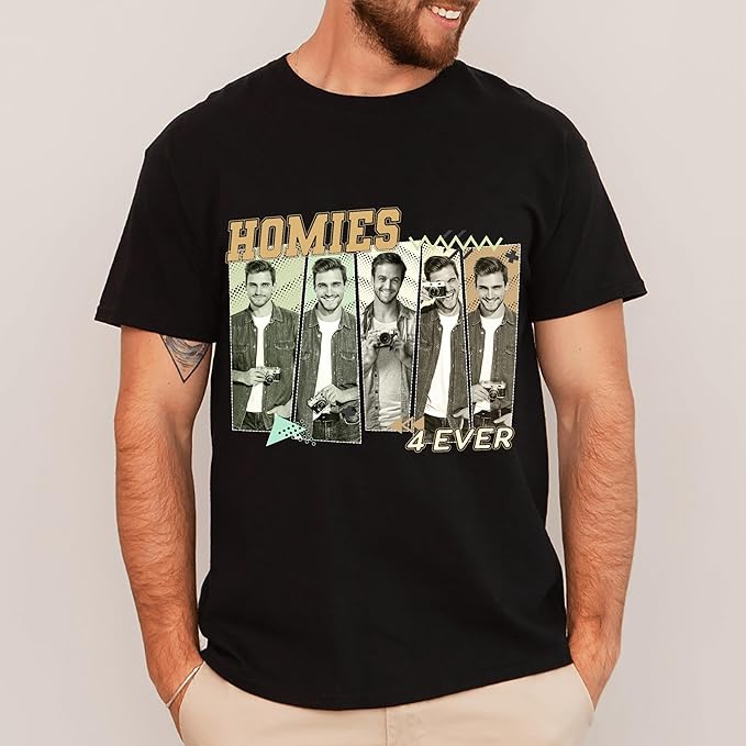 Tehg & Tuhg Custom T Shirts with Picture, Vintage Bootleg Rap Tee, Boyfriend Girlfriend, Unique Gift for Birthday Anniversary