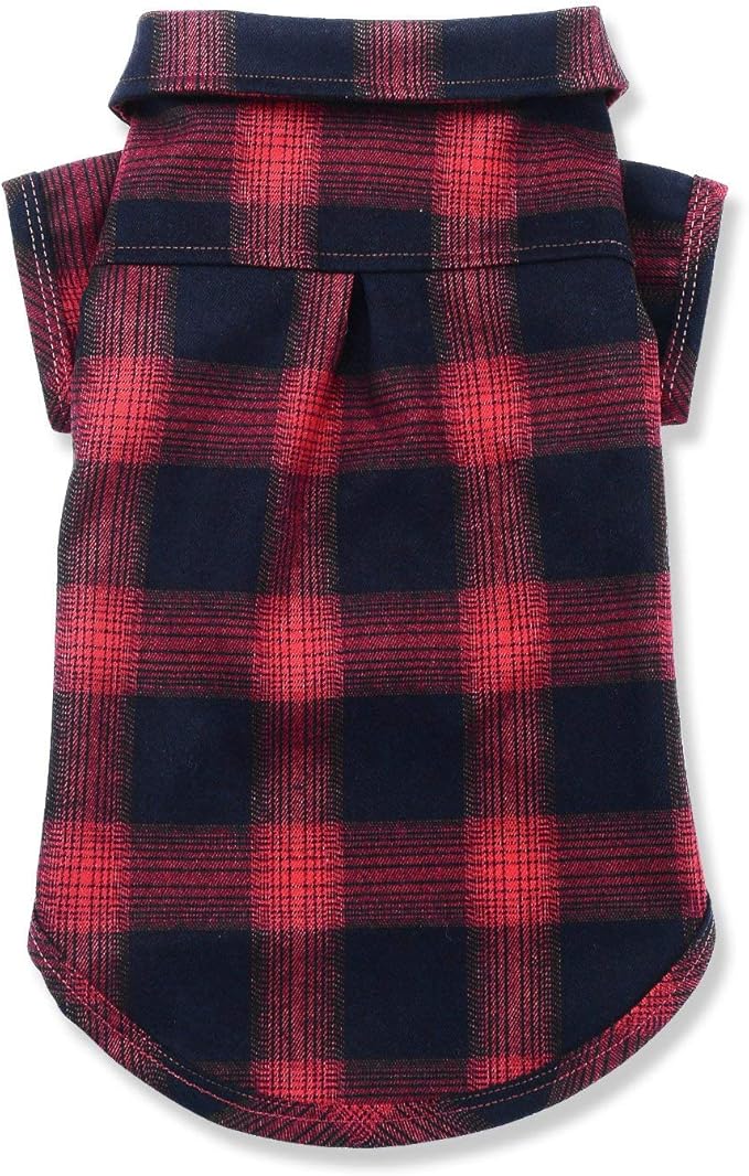 Koneseve Dog Shirt, Pet Plaid Clothes Shirt T-Shirt, Sweater Bottoming Shirt for Small Dog Cat Puppy Grid Adorable Wearing Stylish Cozy Halloween,Christmas Costumes (Red;L/Large)