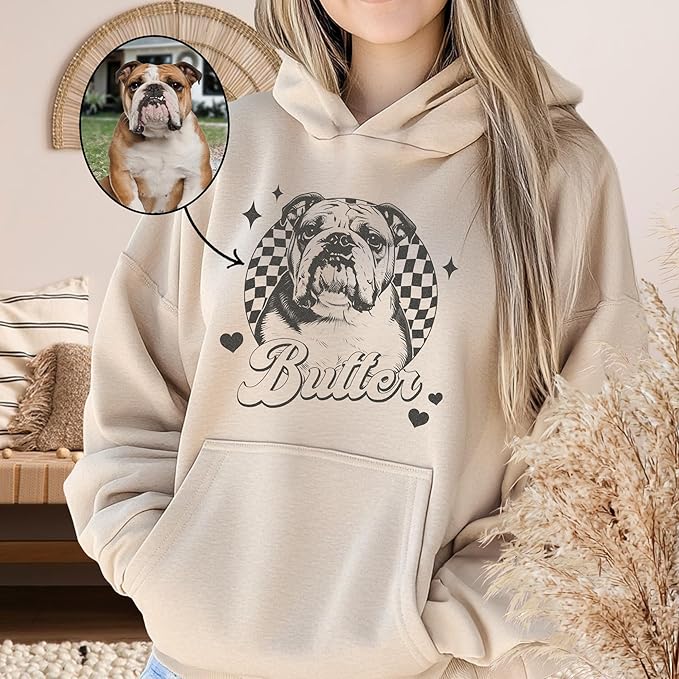 CHIARA CONTI11 Custom Dog Hoodie, Custom Pet Gifts, Custom Dog Shirt, Custom Dog Sweatshirt, Valentine's Day Gift