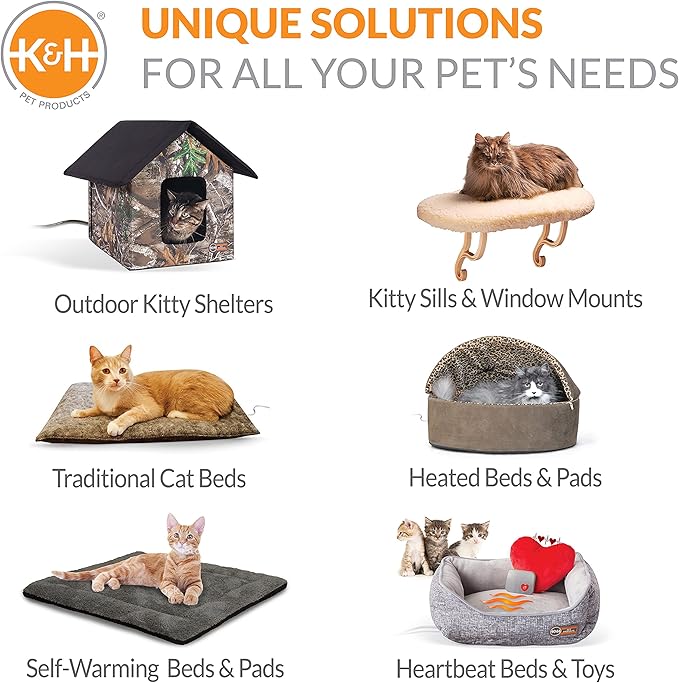 K&H Pet Products EZ Mount Cat Window Perch Penthouse 2-level Tree, Sturdy Window Perch for Large Cats, Steel Frame, Sturdy Suction Cups, Enclosed Privacy Area - Fits 24"W X 34"H Glass Spaces