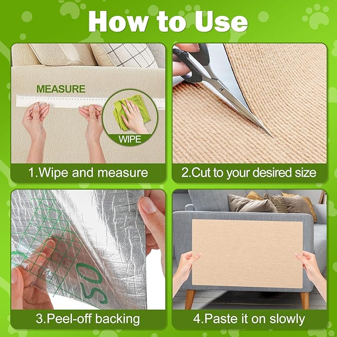 23.6x15.8 Couch Wall Corner Protection for Indoor Cats,Anti Scratch Furniture Protector from Cats Scratching,Trimmable Climbing Cat Scratcher Pad Play Mat Easy Use for Cat Board/Door/Carpet