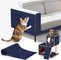 Cat Scratching mat Self-Adhesive, Trimmable Furniture Protector for Couch, Sofa, Wall & Cat Trees - Durable Scratch Pad with Nano Tape, DIY Climbing Carpet for Indoor Cats (Dark Blue, 78.7"x15.8")
