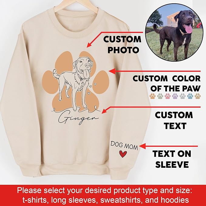 CHIARA CONTI11 Custom Dog Hoodie, Custom Pet Gifts, Custom Dog Shirt, Custom Dog Sweatshirt, Valentine's Day Gift