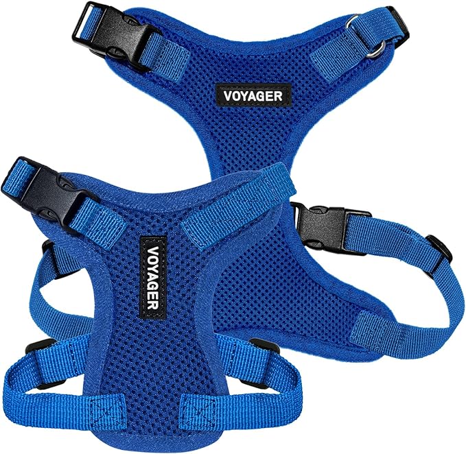 Voyager Step-in Pet Harness - All Weather Mesh, Adjustable Step in Harness for Cats and Dogs by Best Pet Supplies - Royal Blue, L