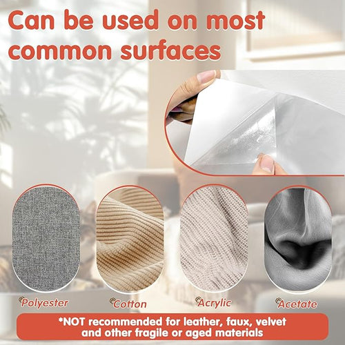 18 PCS Large Cat Scratch Furniture Protector, Transparent Couch Protector from Cat Claws, Single-Sided Self Adhesive Anti Pet Deterrent Sofa Cover, 17IN