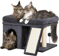 XL Cat Tree Tower for Large Adult Cats 20 lbs+, 25in Perch Bed, Condo Cave for Indoor Medium Kittens, 2 Scratchers, Extra Large Platform