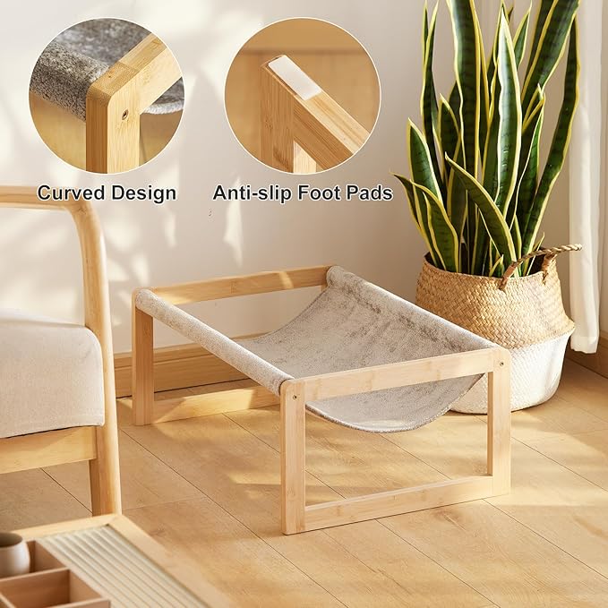 Elevated Cat Bed, Large Hammock for Outdoor, 25 X 16.5 Inch Pet Furniture for Kitty, Puppy, Rabbit, Bunny and Small Animals