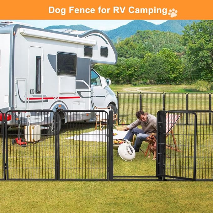 Wide Gate Dog Fence Outdoor Pens Outside,Portable Dog Play Pen 40" H 30 Panels Pet Playpen Exercise Pens for Puppys Small Medium Large Dogs RV Camping Yard Garden Indoor
