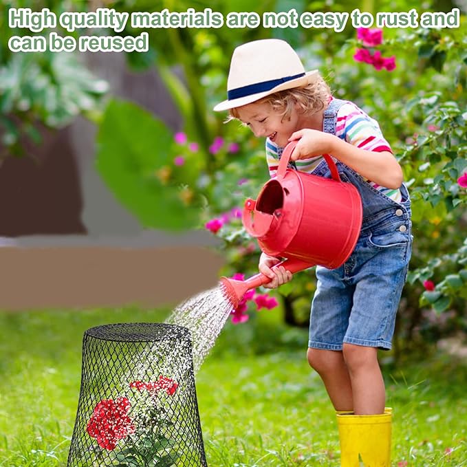 10 Pcs 9"×9" (Multiple Sizes/Quantities Available) Chicken Wire Plant Protectors from Animals, Plant Cage Garden Cloche to Protect Plants Vegetables from Rabbits Squirrels Chicken