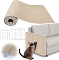 Cat Scratching Protectors for Furniture - 40" x 15.8" Trimmable Self-Adhesive Cats Claws Scratch Pads, DIY Climbing Couch Protector for Scratch Post Cat Tree Replacement Indoor (Khaki)