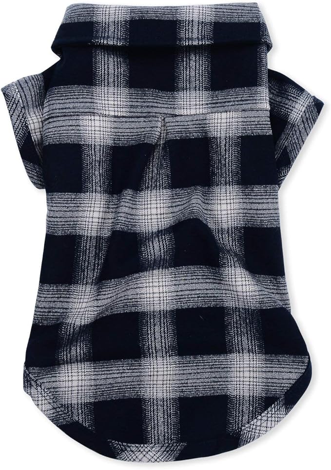 Koneseve Dog Shirt, Pet Plaid Clothes Shirt T-Shirt, Sweater Bottoming Shirt for Small Dog Cat Puppy Grid Adorable Wearing Stylish Cozy Halloween,Christmas Costumes (Blue;L/Large)