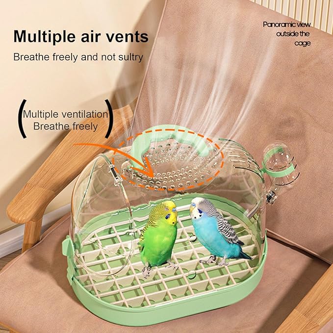 Easy to Carry Bird Cage with Watering Bottle High Ventilated Carriers Travel Cage for Outdoor Portable Hamster Carriers Travel Birdcage