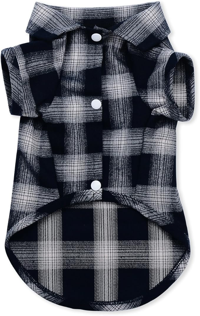 Koneseve Dog Shirt, Pet Plaid Clothes Shirt T-Shirt Sweater Matching Breathable for Small Medium Large Dog Cat Puppy Adorable Casual Cozy Halloween Thanksgiving Christmas Costumes (Blue; 6XL)
