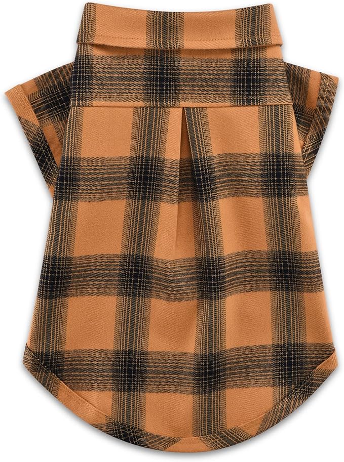 Koneseve Dog Shirt Plaid Dog Clothes for Small Dogs Boy Girl Cat Clothes Soft Puppy Outfit Adorable Pet T-Shirts Kitten Grid Costume Apparel Thanksgiving Christmas Clothing (Yellow; XS/Extra Small)