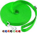 AmaGood Dog/Puppy Obedience Recall Training Agility Lead-15 ft 20 ft 30 ft 50 ft Long Leash-for Dog Training,Recall,Play,Safety,Camping (15feet,Green)