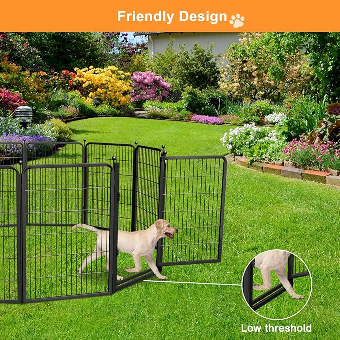 Dog Fence Outdoor Pens Outside,Portable Dog Play Pen 40" H 18 Panels Pet Playpen Exercise Pens for Puppys Small Medium Large Dogs RV Camping Yard Garden Indoor Wide Gate