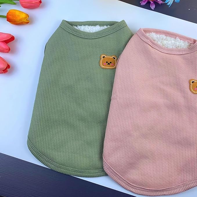 Fleece Cotton Dog Winter Warm Soft, Lightweight, Breathable Pet T-Shirts & Sleeveless Vest Apparel for Medium & Small Dogs