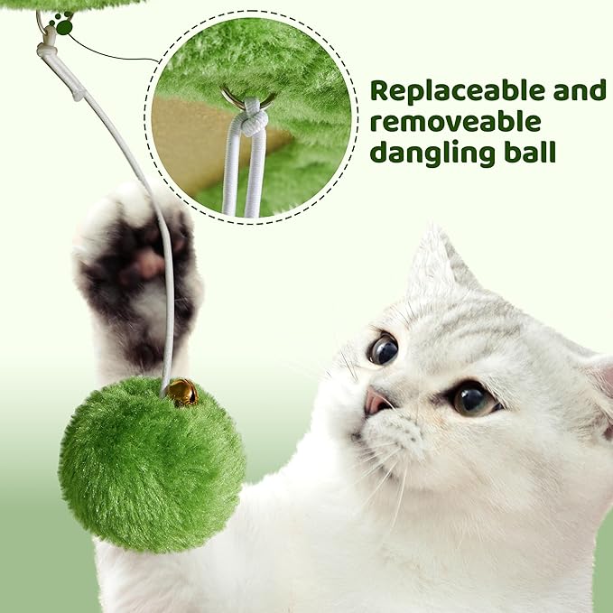 Yaheetech 36in Cat Tree for Indoor Cats, Cat Tower Cat Condo w/Extra Large Perch, Sisal Scratching Posts, Scratching Board, Green