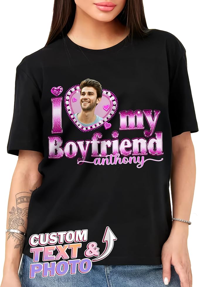 Tehg & Tuhg Custom T Shirts with Picture, Vintage Bootleg Rap Tee, Boyfriend Girlfriend, Unique Gift for Birthday Anniversary