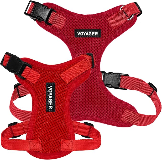 Voyager Step-in Pet Harness - All Weather Mesh, Adjustable Step in Harness for Cats and Dogs by Best Pet Supplies - Red, M