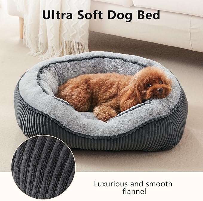 SIWA MARY Medium Dog Bed for Medium Large Dogs, Rectangle Dog Bed Medium Size Dog, Washable Orthopedic Pet Bed, Durable Calming Puppy Bed with Anti-Slip Bottom(30"x 24"x 9")