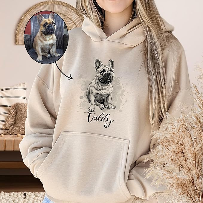 CHIARA CONTI11 Custom Dog Hoodie, Custom Pet Gifts, Custom Dog Shirt, Custom Dog Sweatshirt, Valentine's Day Gift