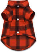 Koneseve Dog Shirt Plaid Dog Clothes for Small Dogs Boy Girl Cat Clothes Soft Puppy Outfit Adorable Pet T-Shirts Kitten Grid Costume Apparel Thanksgiving Christmas Clothing (Red#1; XS/Extra Small)