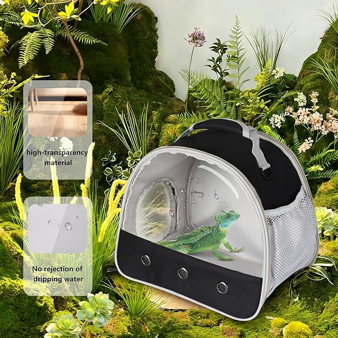 Bearded Dragon Travel Carrier,Lizards Carrier, Small Animal Travel Carrier for Sugar Glider Hedgehog Rat Parrot Bird Guinea Pig, Portable Guinea Pig Travel Bag for 2