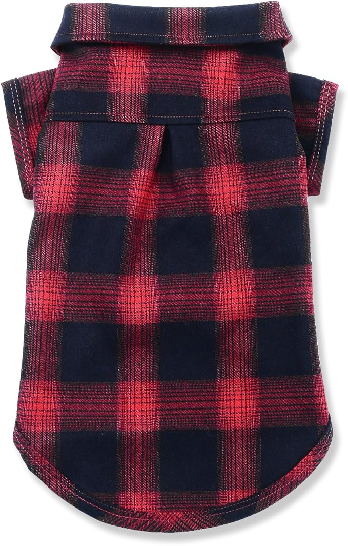 Koneseve Dog Plaid Shirt, Pet Clothes T-Shirt Sweater Matching Breathable for Small Medium Large Dog Cat Puppy Adorable Casual Cozy Halloween Thanksgiving Christmas Costumes (Red; 6XL)