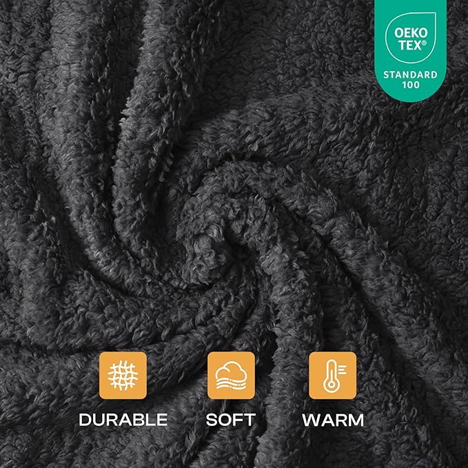 1 Pack 3 Calming Blankets Fluffy Premium Fleece Pet Blanket Soft Sherpa Throw for Dog Puppy Cat Black Large (41"x31")