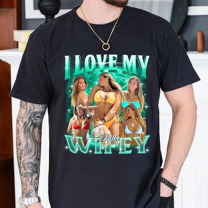 Tehg & Tuhg Custom T Shirts with Picture, Vintage Bootleg Rap Tee, Boyfriend Girlfriend, Unique Gift for Birthday Anniversary