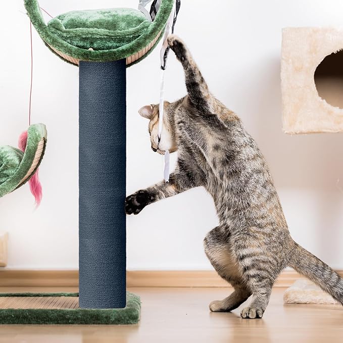 Cat Scratch Furniture Protector Couch Protector from cat Claws Self-Adhesive Carpet remnants Scratching Mat Trimmable DIY Climbing Covering Posts 39.3" x 15.8" Blue Grey
