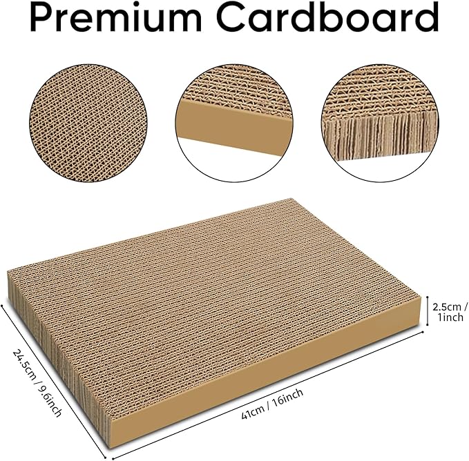 AGYM 5 Packs Cat Scratcher, 5 Packs Refill Cat Scratching Pad Cardboard for Indoor Cats and Kitten, Large Size Durable&Premium Recyclable Cardboard Cat Scratcher