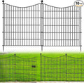 10 Panels Decorative Garden Fence with Gate, 32 in(H) X 23.6 ft(L) No Dig Dog Fence Animal Barrier Outdoor for Yard, Rustproof Metal Garden Edging and Borders, Temporary Fencing Stakes