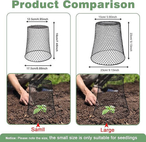 10 Pcs 6.8"×7.4" (Multiple Sizes/Quantities Available) Seedling Plant Protectors from Animals, Chicken Wire Plant Cage Garden Cloche to Protect Plants Vegetables from Rabbits Squirrels Chicken