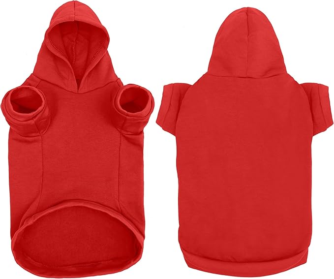 Personalized Dog Hooded Sweatshirt Custom Pet Pullover Hoodie Text/Image Small/Medium/Large Dogs,Puppy,Cat and Kitten (XX-Large, Red)