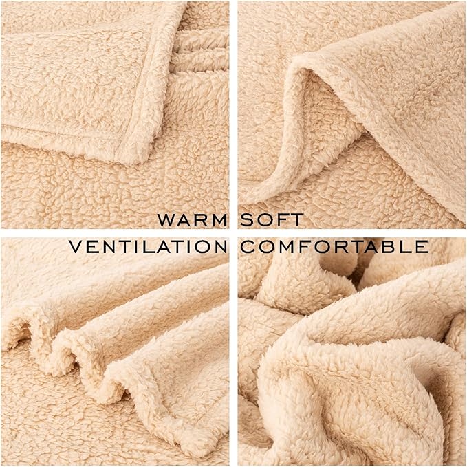 3 Blankets, Dog Cat Pet Blanket, Soft Warm Fleece, for Puppy, Small Dogs or Kitten, Cats, Plush Fuzzy Blanket for Bed, Sofa, Travel (32" x 24", 3/Pack, Beige+Light Gray+Dark Gray)